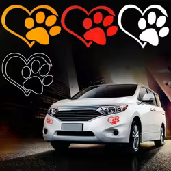 Pegatina reflectante para coche con huella de perro