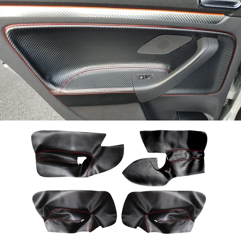 Cubierta de reposabrazos en cuero y carbono para VW Golf 5/Jetta