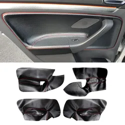 Cubierta de reposabrazos en cuero y carbono para VW Golf 5/Jetta