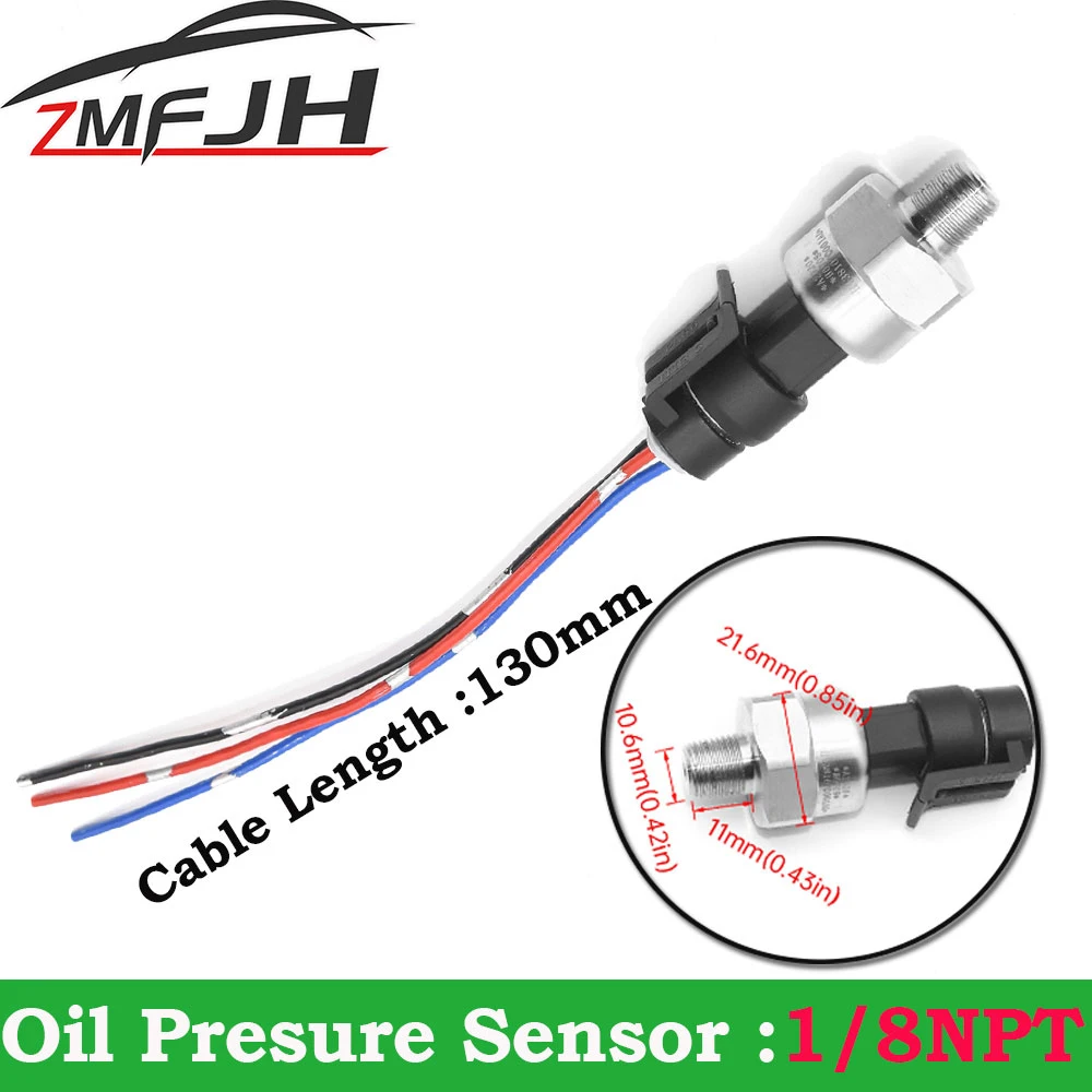 Sensor presión aceite motor 1/8NPT DC 5V 145-500 PSI
