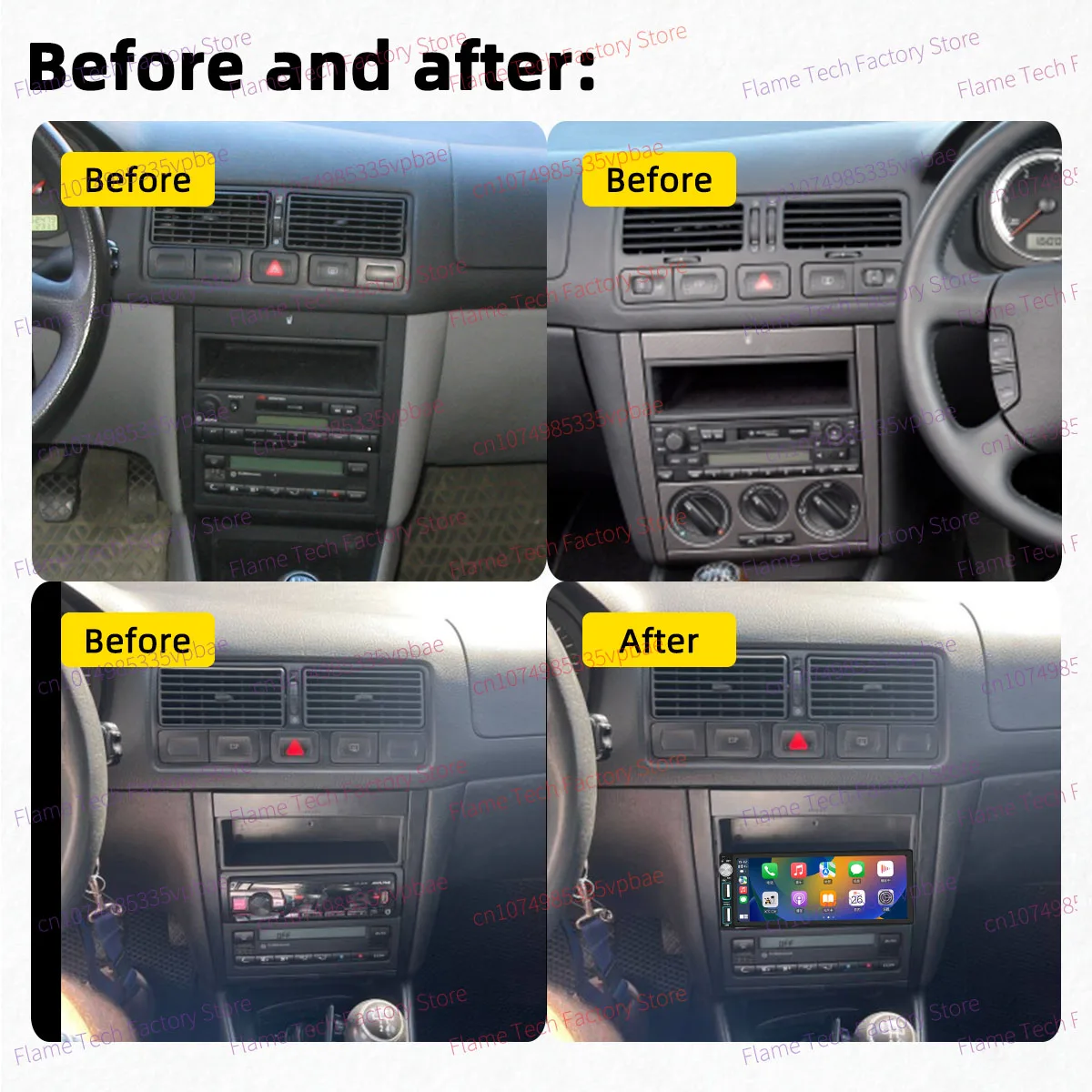 Autoradio Android con CarPlay GPS VW Golf IV y Bora 1999-2004 - imagen 2