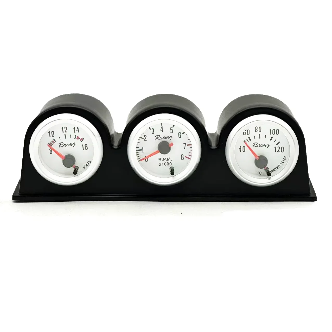 Kit medidores digitales 3 en 1 52mm – Voltímetro tacómetro temperatura agua - imagen 2