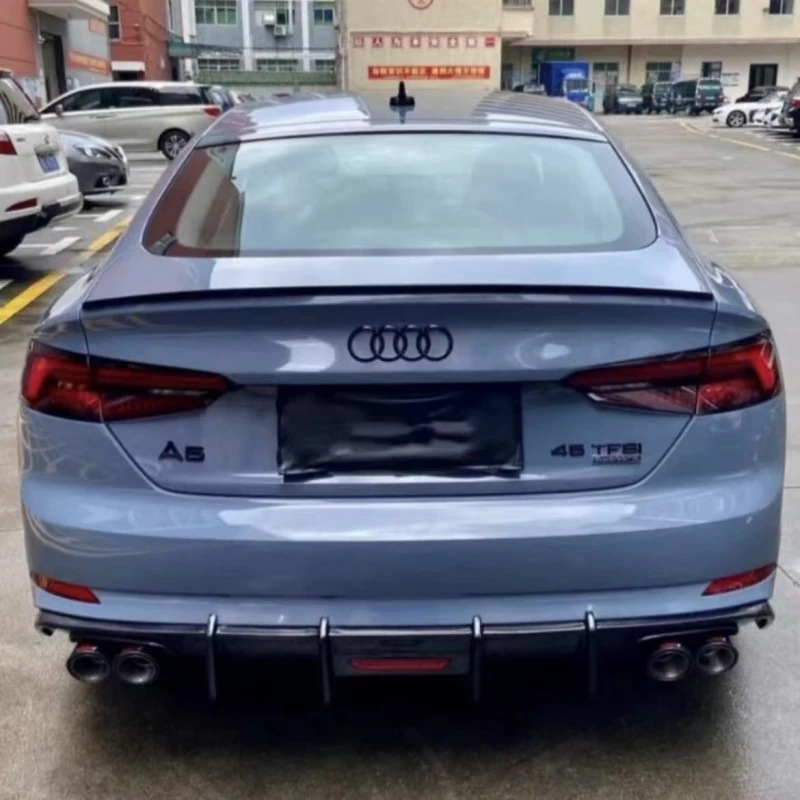 Difusor de parachoques trasero para Audi A5 s-line S5 B9 Sport 2017 2018 2019 2020 alerón difusor de coche de 4 puertas con escape (no para 2 puertas) - imagen 4