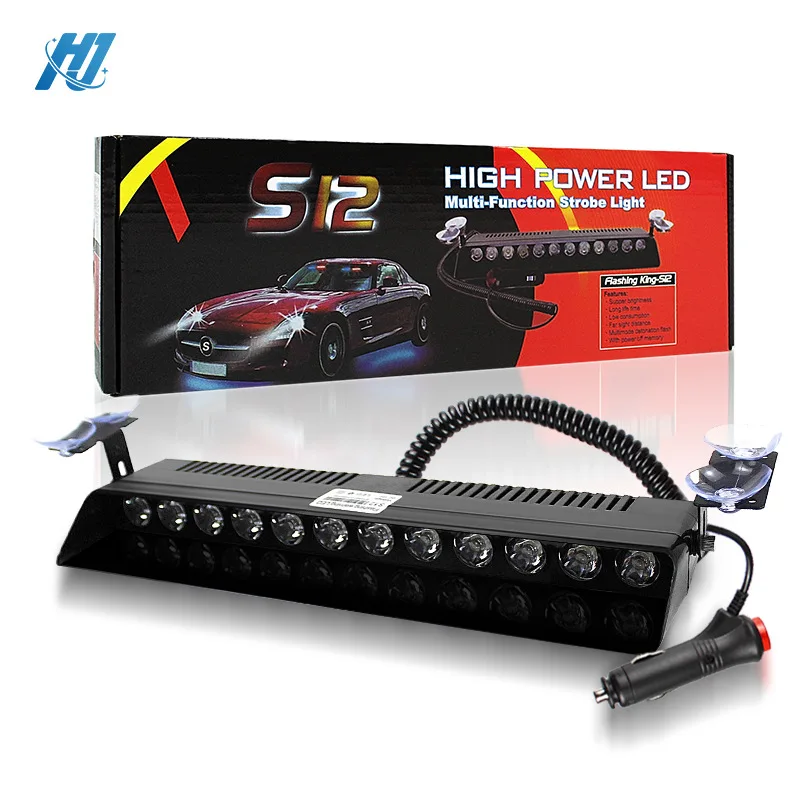 Baliza LED Estroboscópica 12LEDs con Ventosa – Luz Aviso Coche