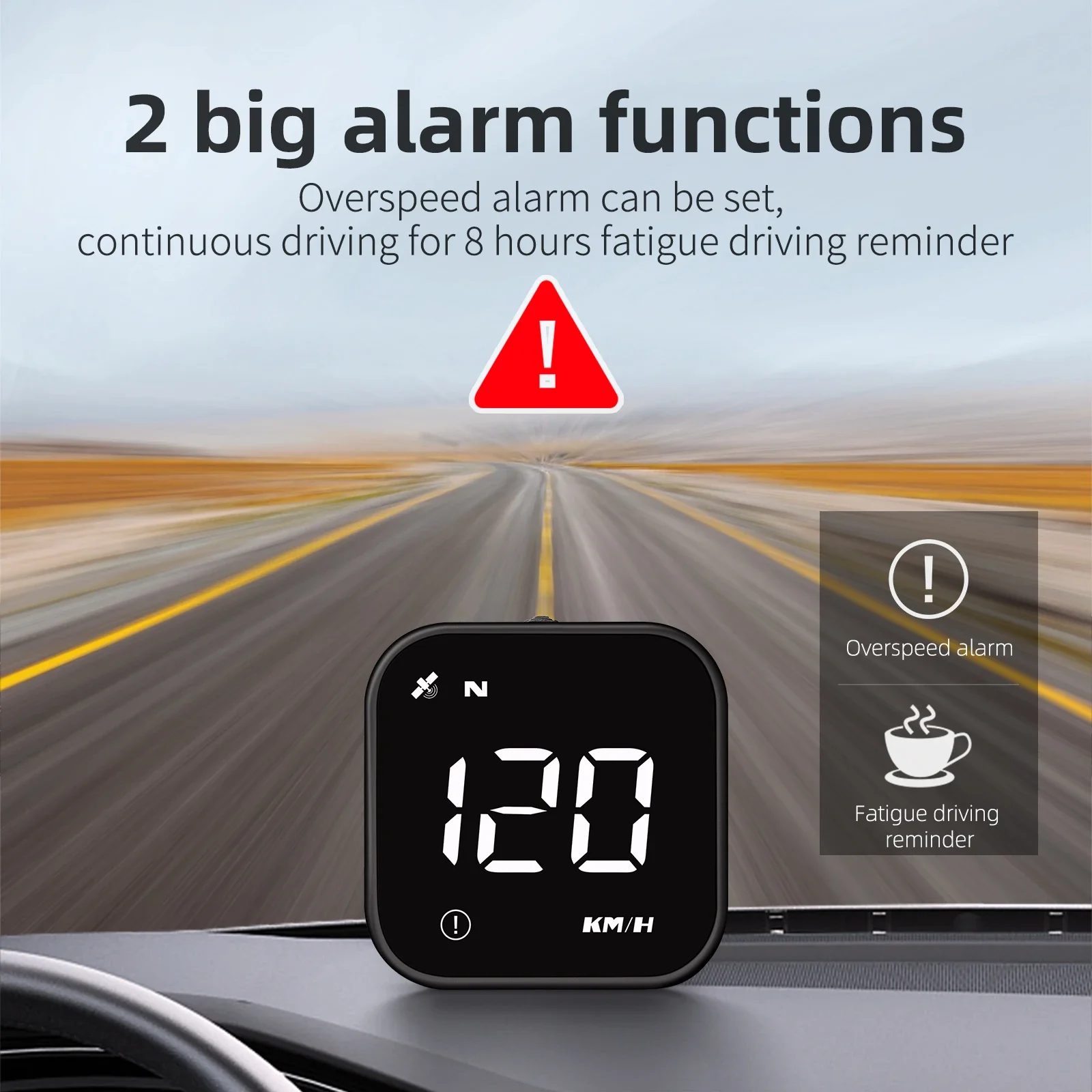 Pantalla HUD para coche con GPS y aviso de exceso de velocidad - imagen 4