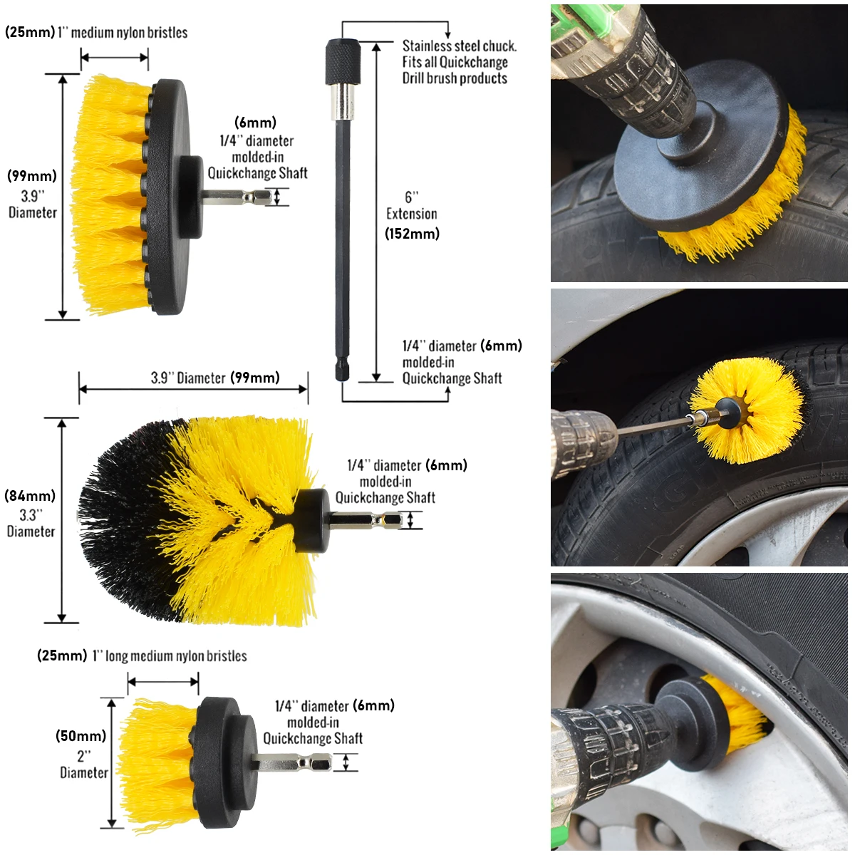 Kit de cepillos Detailing nylon para alfombras y tapicería - Coche - imagen 2