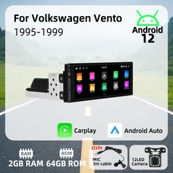 Radio 1 DIN con Android Auto y CarPlay para VW Vento 1995-1999