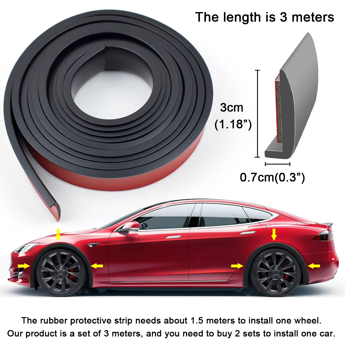 Aletines ensanchadores de paso de rueda para Tesla Model 3, S, X e Y - imagen 3