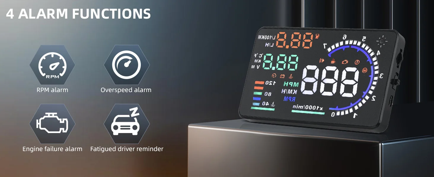 Accesorios incluidos con el HUD OBD2 A8