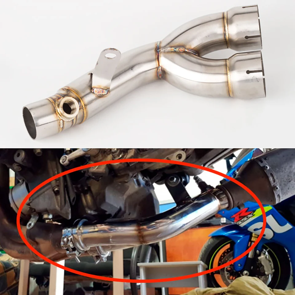 Silenciador de escape Yamaha YZF-R6 2006-2019 con tubo de enlace