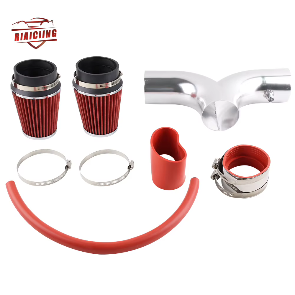 Kit de admisión doble frontal de aluminio rojo para Corvette C5 5.7 V8 - imagen 4