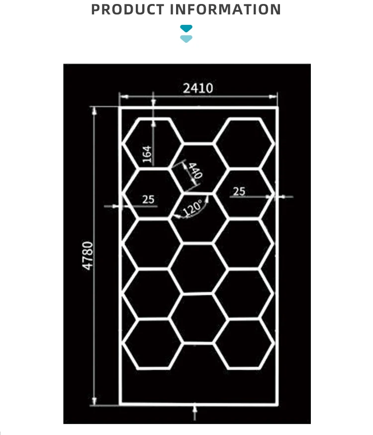 Luz LED tipo panal para taller de automóviles