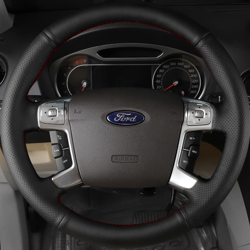 Funda Volante Cuero Trenzada Transpirable Ford Mondeo Mk4 S-Max 2007-2012