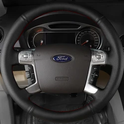 Funda Volante Cuero Trenzada Transpirable Ford Mondeo Mk4 S-Max 2007-2012