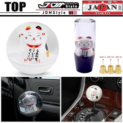 Pomo de cambio Lucky Cat de cristal acrílico con adaptadores
