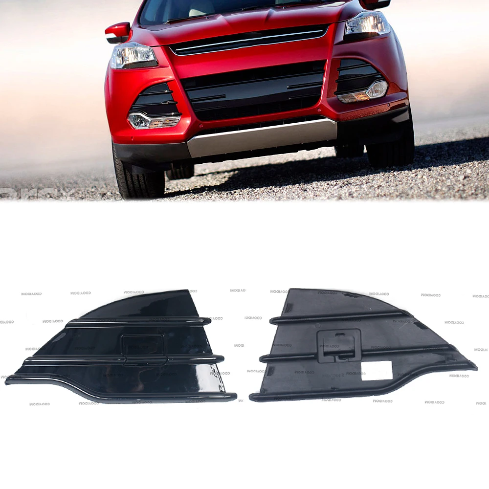Marco de cubierta de luz antiniebla cromada para coche Ford kuga escape, rejilla inferior del parachoques delantero, DV45-17K947-B, DV45-17K946-B, 2013-2016