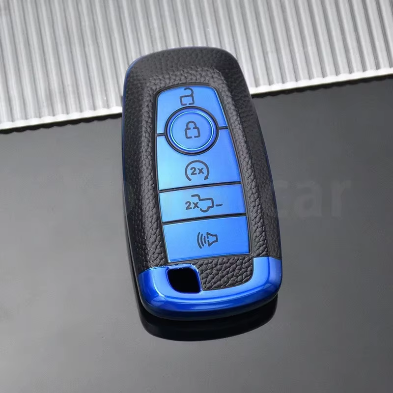 Carcasa de cuero TPU Fob para Ford Explorer Fusion Edge Mustang F150 F250 F350 Ecosport, funda para llave remota de coche, soporte Protector - imagen 5