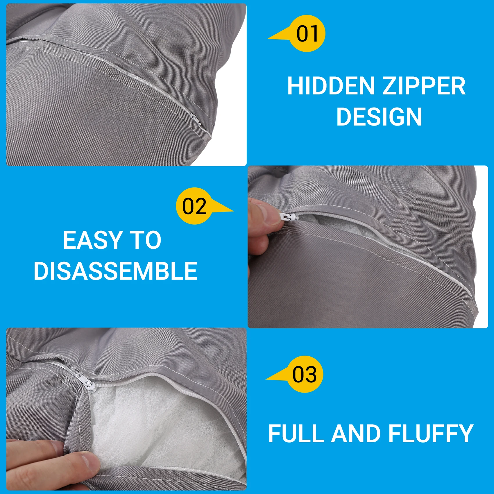 Funda cojín asiento Papasan acolchada – funda sofá extensible lavable - imagen 4