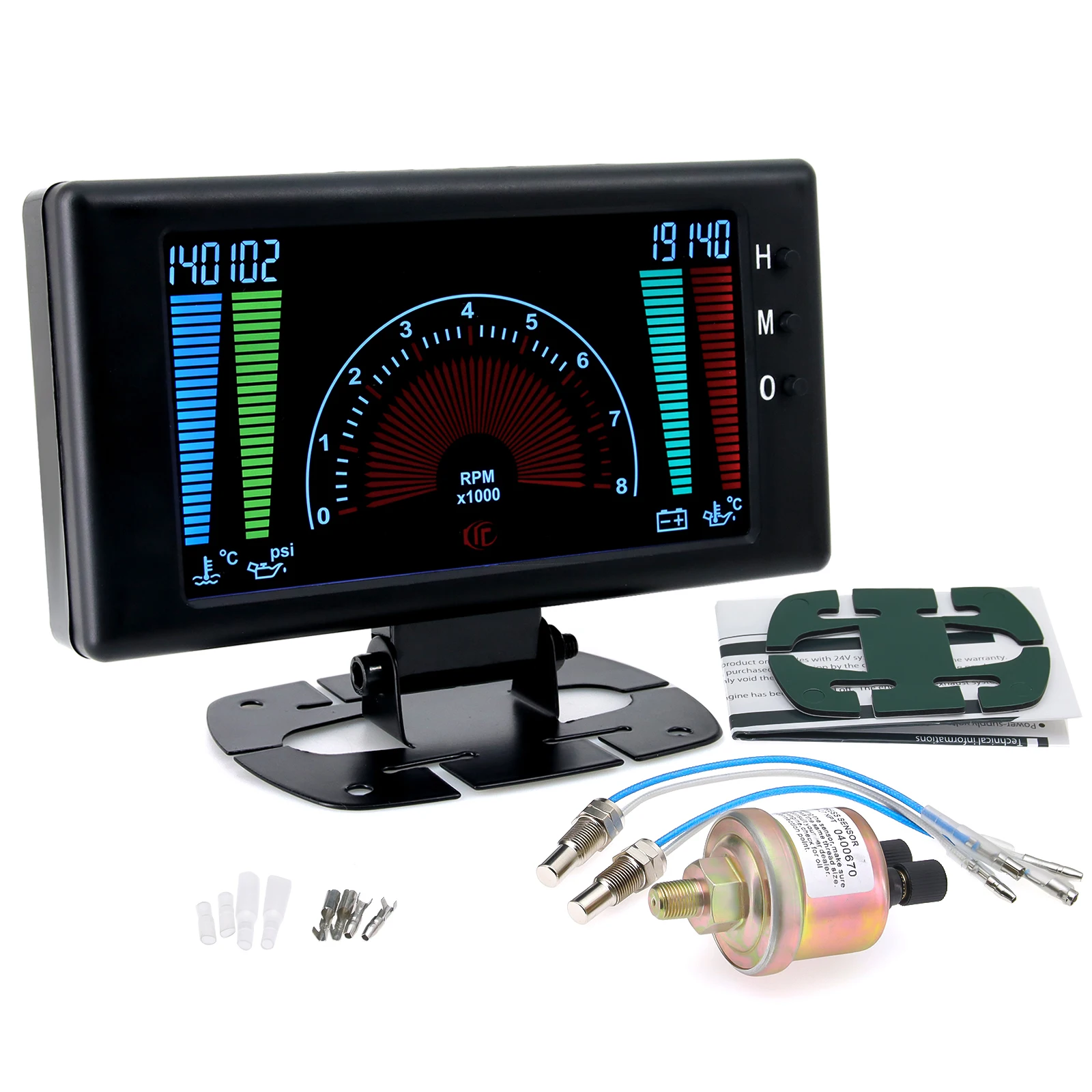 Tester diagnóstico multifunción 12V LCD – voltaje, temperatura agua, presión aceite - imagen 4