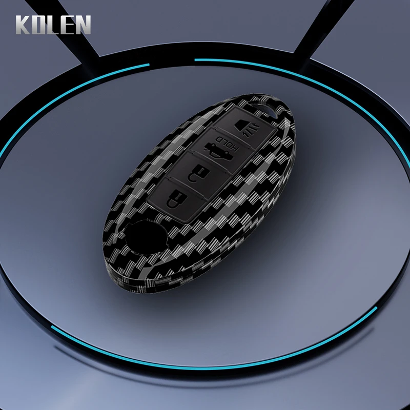 Funda llave Nissan fibra carbono ABS para Qashqai, Juke, X-Trail - imagen 5