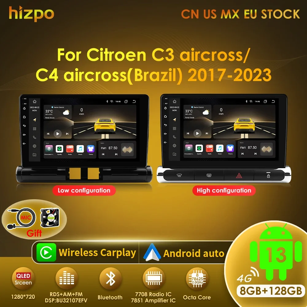 Radio multimedia Hizpo CarPlay GPS 4G – Citroën C3/C4 Aircross