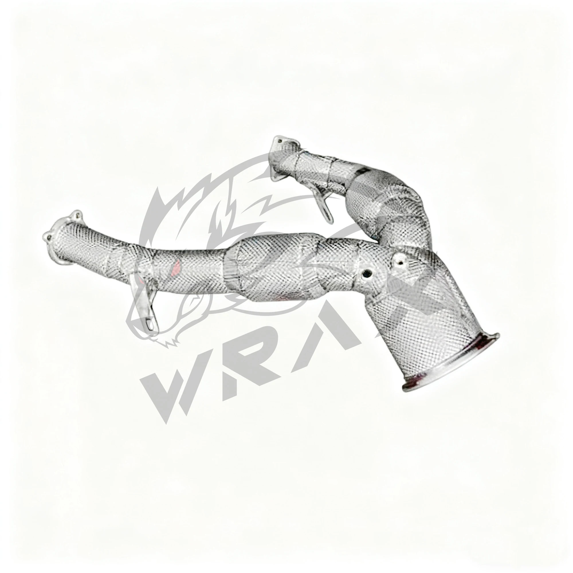 WRAX Bajante de alto flujo con gato para Audi A6L A6 A7 3.0T SS304 Actualización del tubo de rendimiento de escudo térmico Ajuste exacto de escape - imagen 5