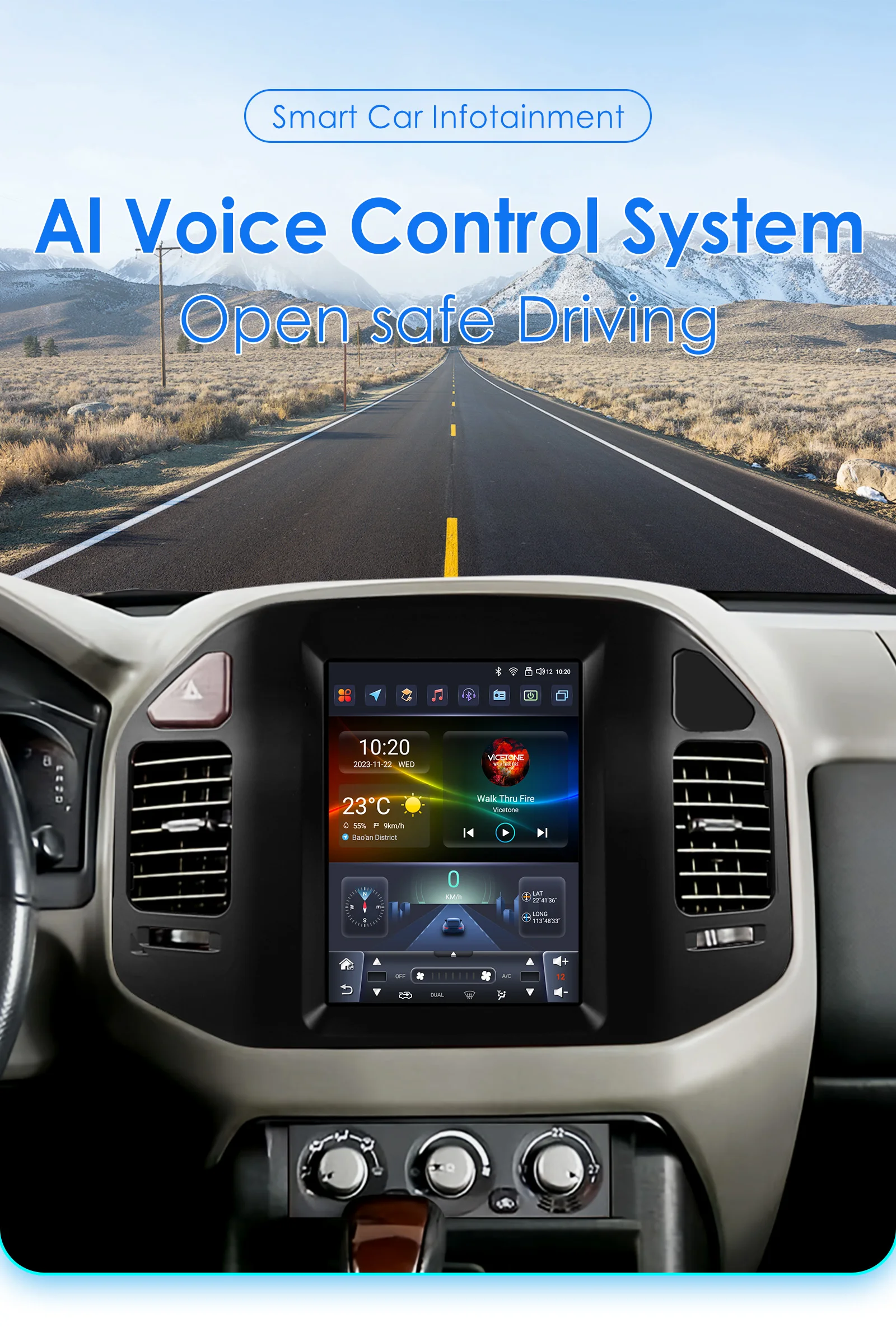 Autoradio Android 13 de 9,7 pulgadas instalado en Mitsubishi Pajero