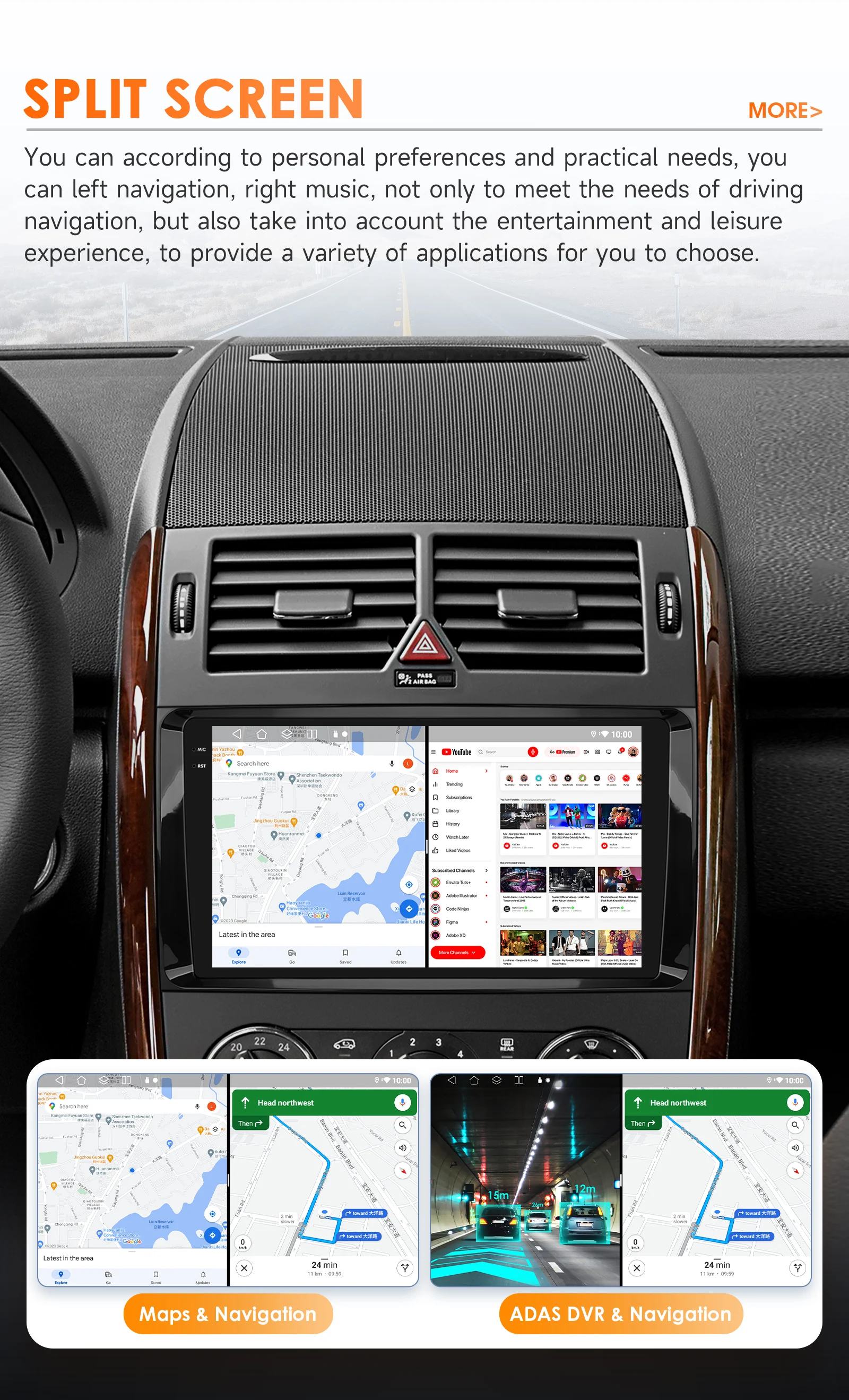 Radio Android 14 Hizpo 9 pulgadas para Mercedes-Benz B200 con CarPlay - imagen 5