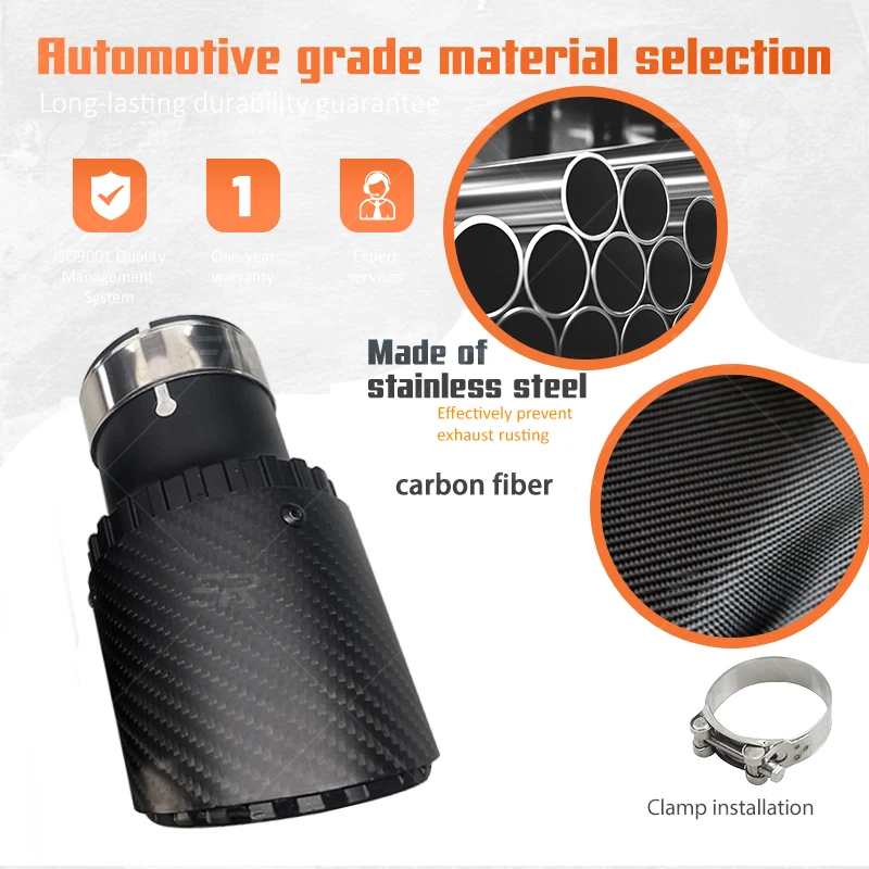 Punta de escape universal de fibra de carbono para coche - imagen 2