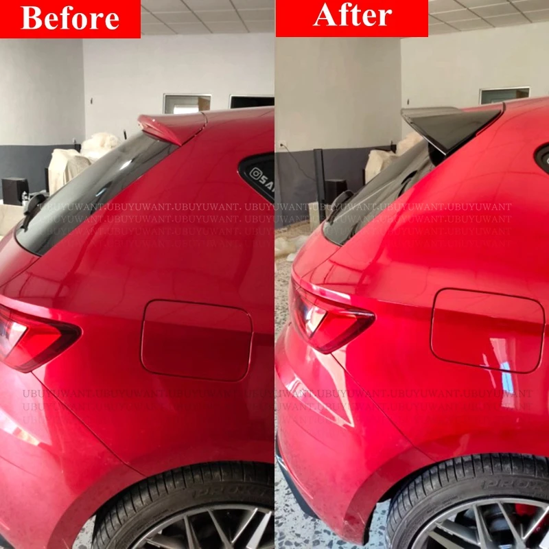 alerón de fibra de carbono blanco caramelo y falso