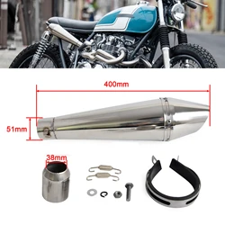Silenciador escape universal GP Inox con supresor para Café Racer