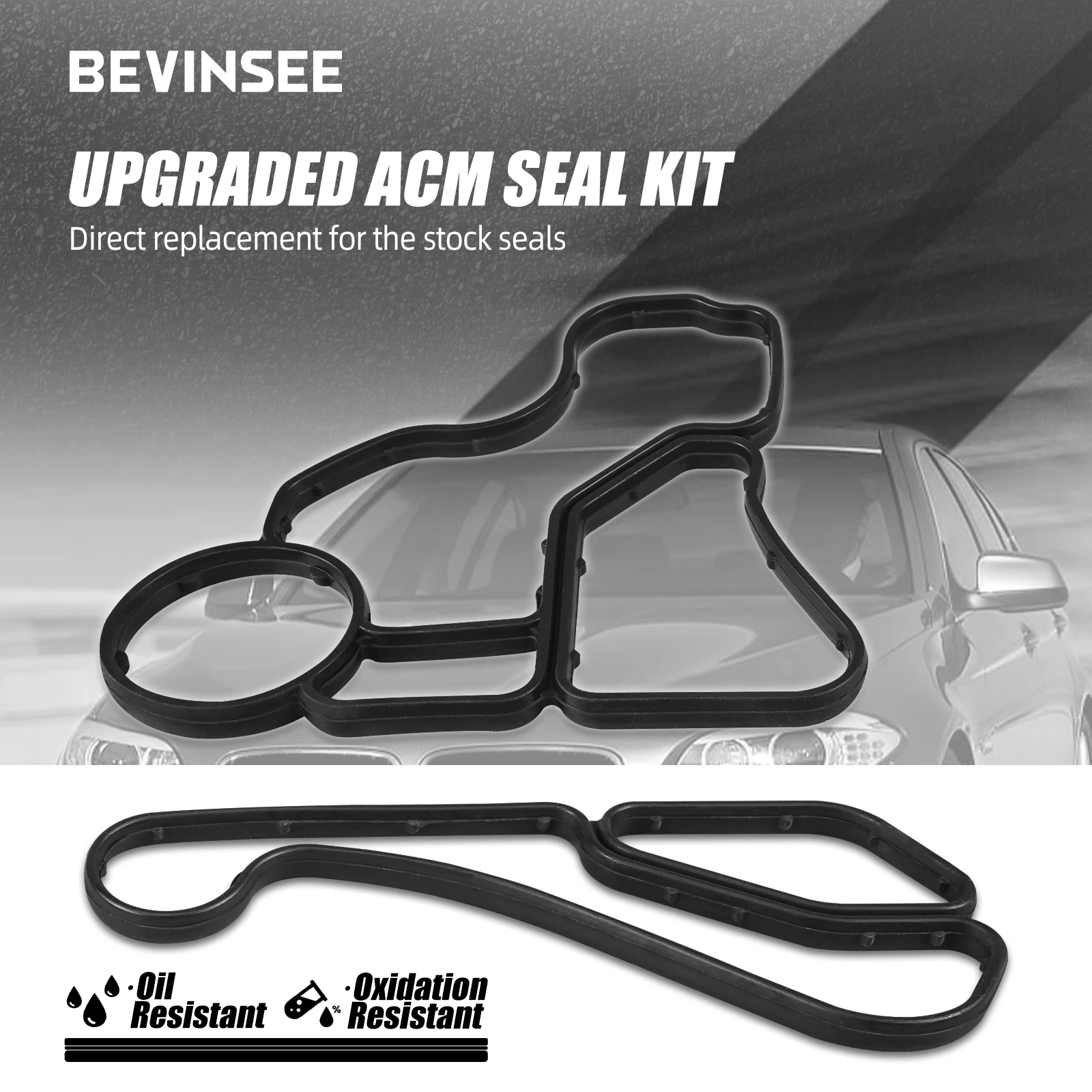 BEVINSEE Juntas de carcasa del filtro y enfriador de aceite BMW N54/N55 - imagen 2
