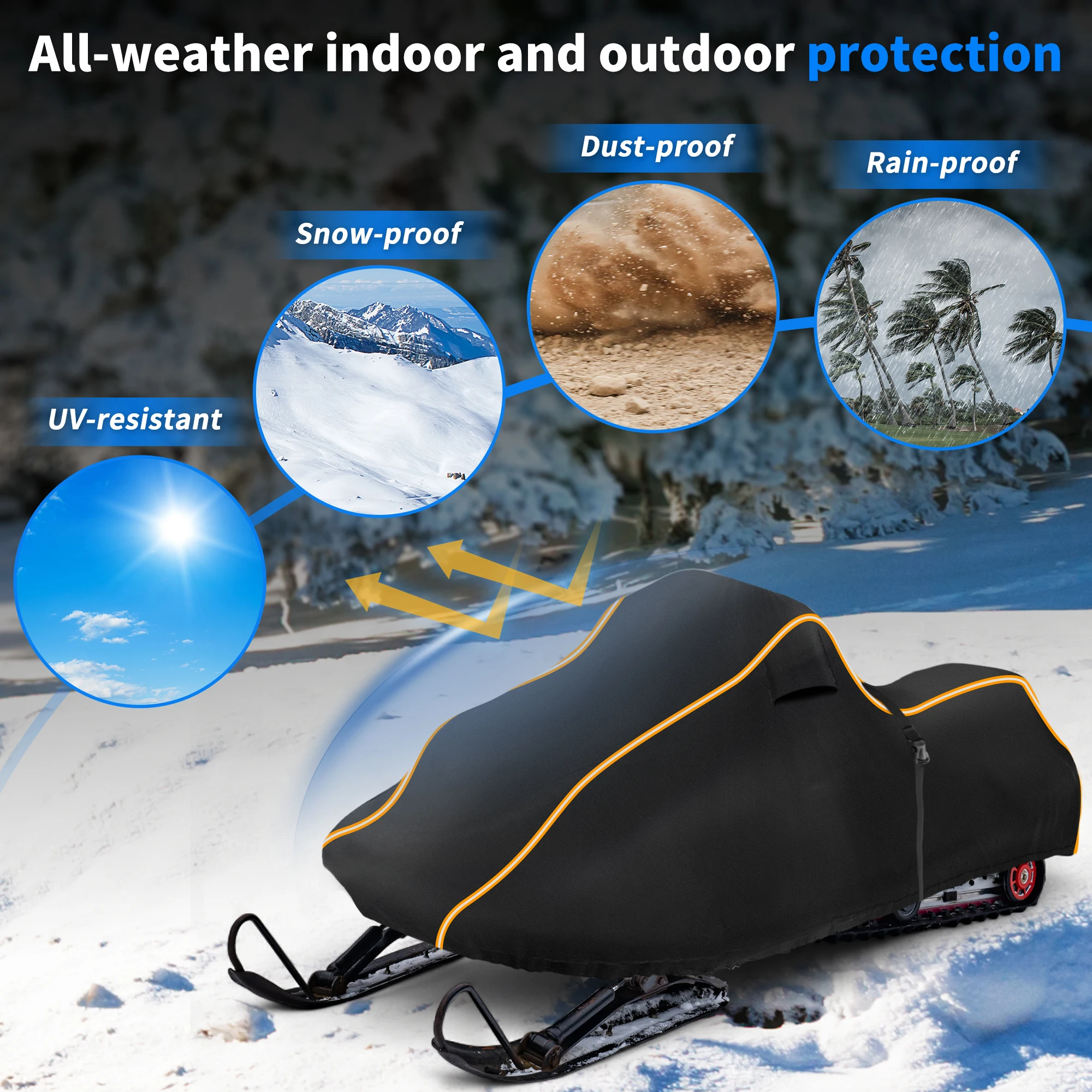 Funda impermeable Autohaux Oxford para moto de nieve Ski-Doo y Yamaha - imagen 2