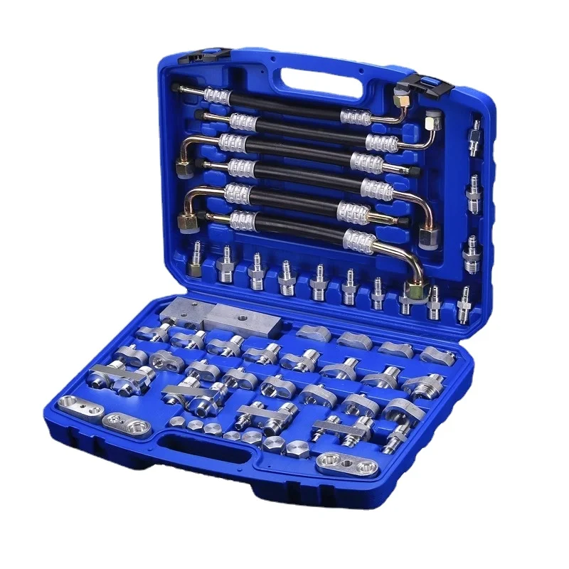 Kit completo de detector de fugas con 56 piezas organizadas en estuche