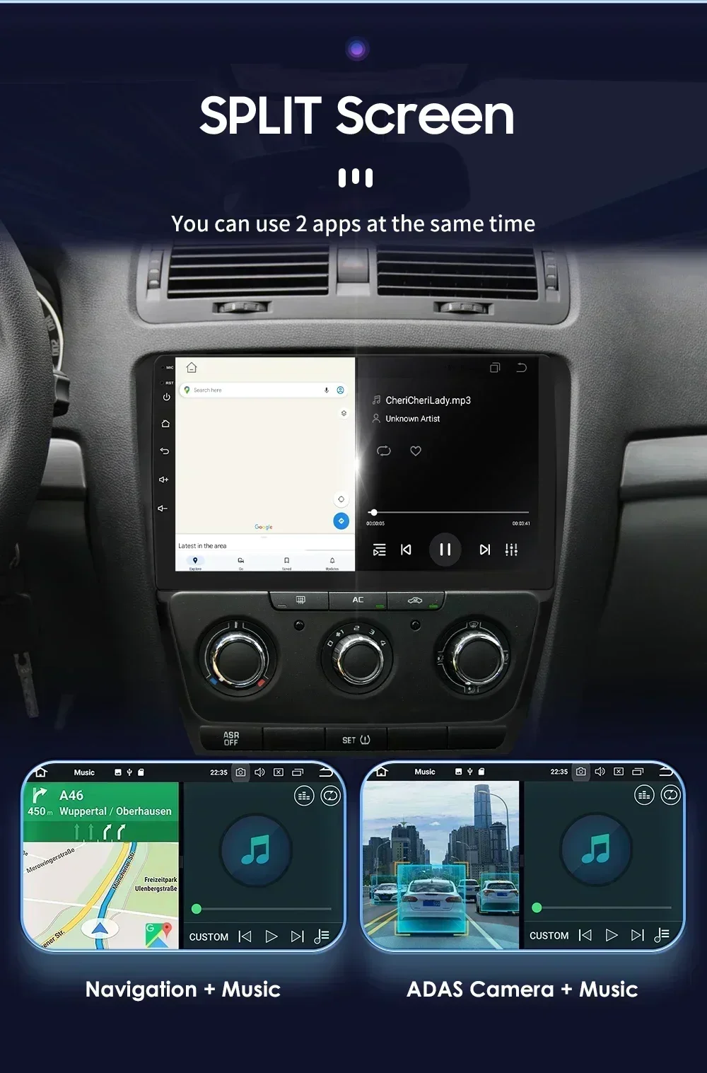 Autoradio Android 13 2 DIN GPS 10,1" para Skoda Octavia A5 - imagen 5