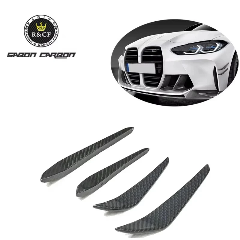 Canards delanteros estilo fibra de carbono para BMW M3/M4 G80/G82 - imagen 2