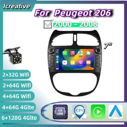 Radio Android 2DIN para Peugeot 206 CC con CarPlay y GPS