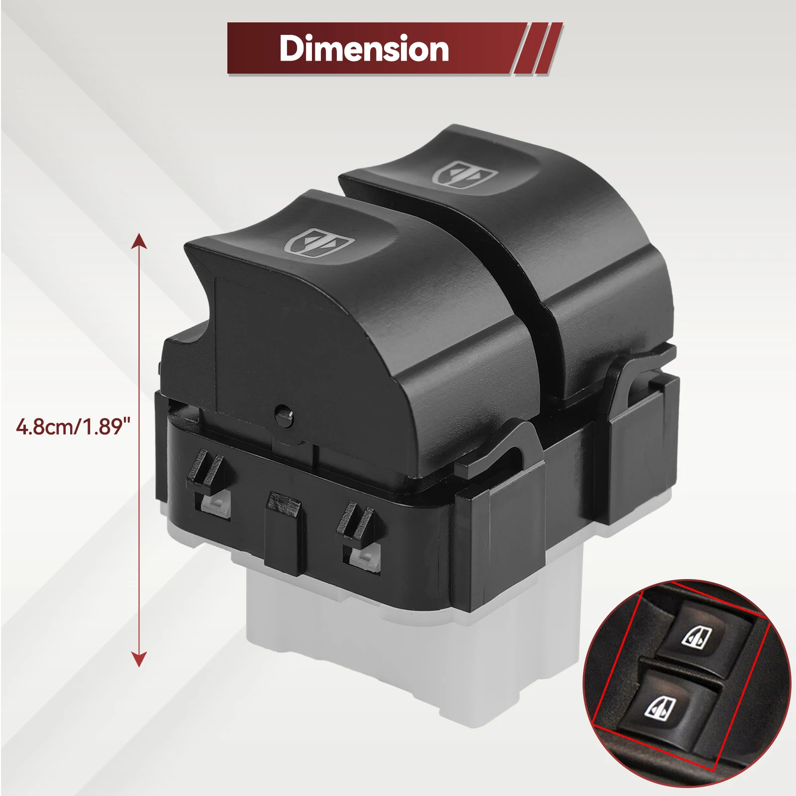 254118044 Botón de interruptor de Control principal de ventanilla eléctrica doble R para Renault Kangoo Trafic Clio MK IV Dacia Lodgy Dokker 254117873 R. - imagen 5