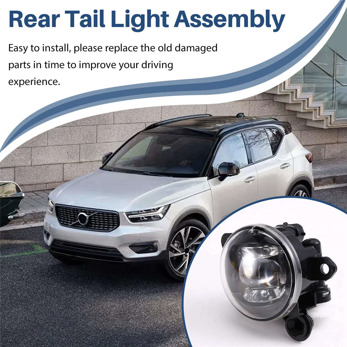 Luz antiniebla LED para Volvo XC40 2018-2024 con DRL