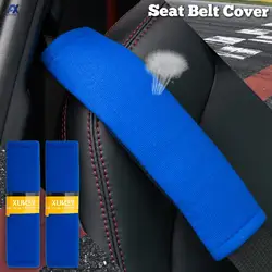 Funda cinturón seguridad niños azul de algodón con protección hombros