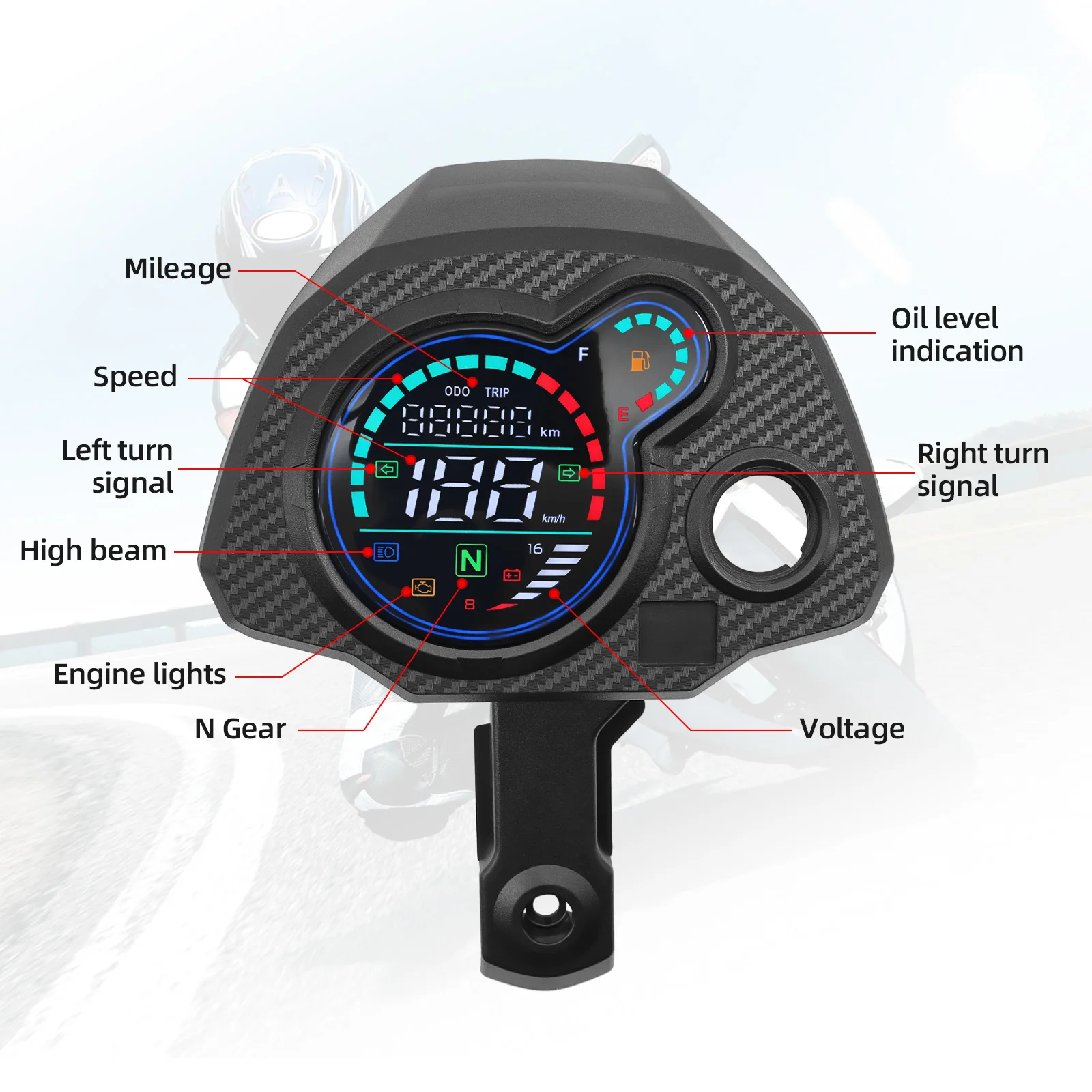 Tacómetro digital Honda Navi 110 con velocímetro y odómetro LCD - imagen 2