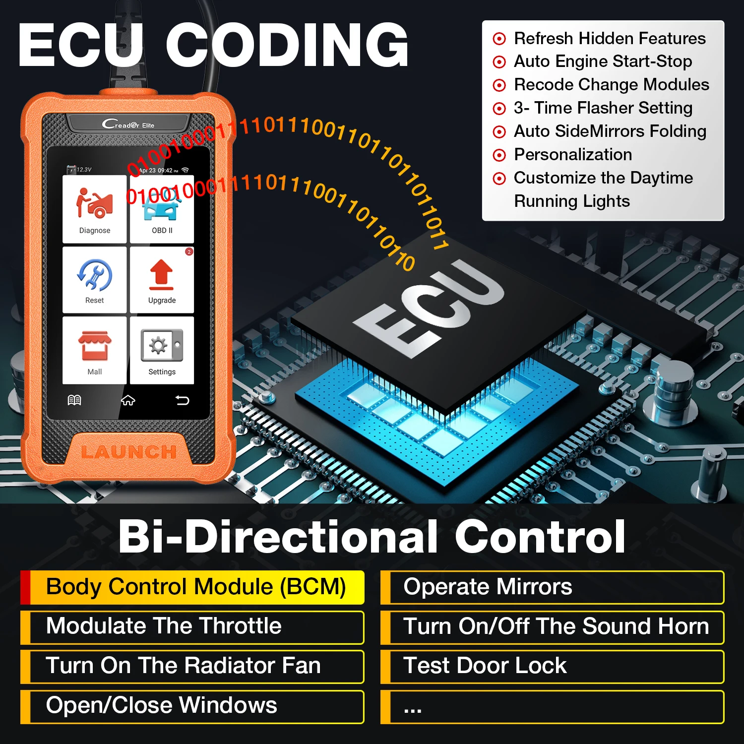 Escáner OBD2 profesional Launch X431 Creader Elite con TPMS - imagen 2