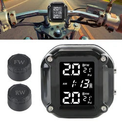 Pantalla LCD TPMS para moto con 2 sensores externos – monitor presión neumáticos