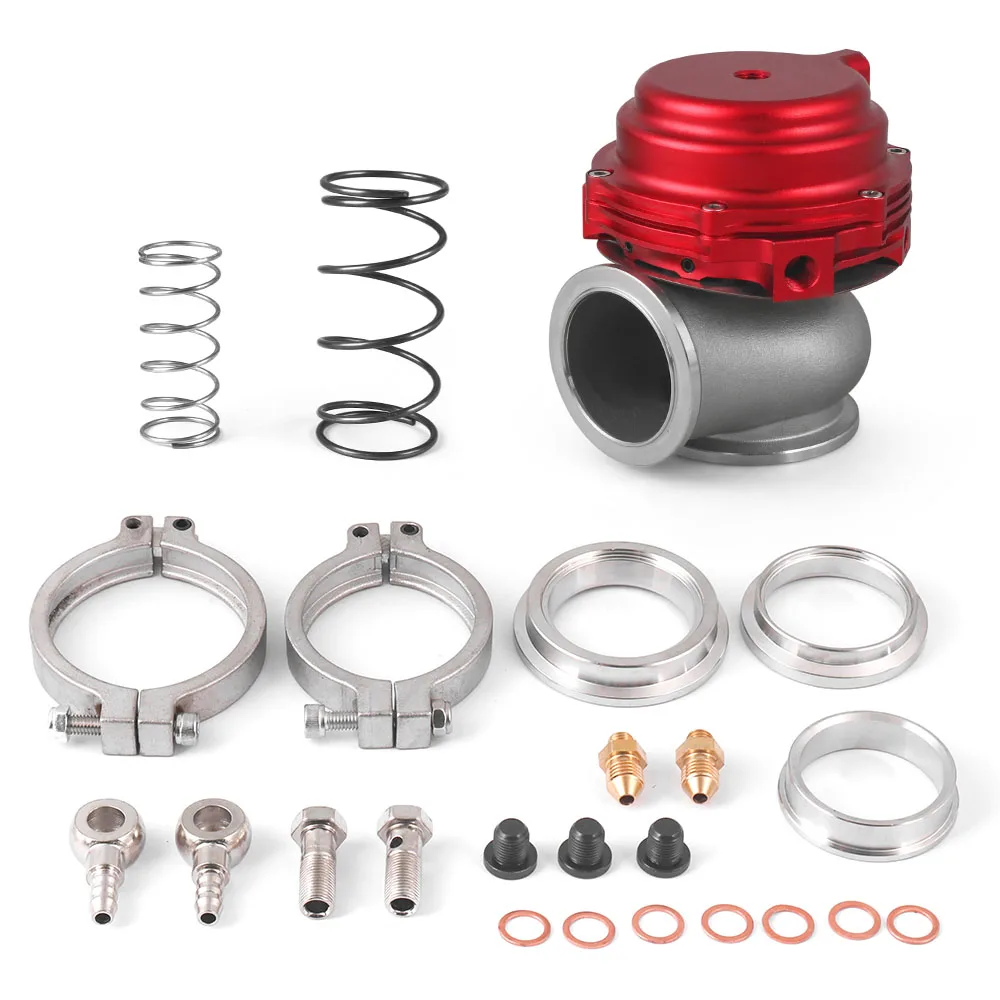 Racing TOTOP 44mm enfriador de agua Wastegate Turbo externo con brida Hardware MV-R refrigerado por agua con logotipo rojo negro - imagen 2