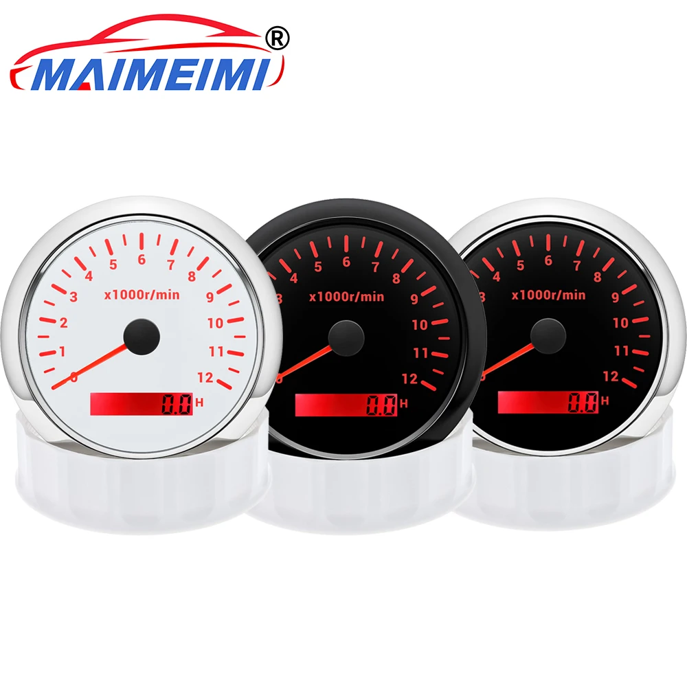 Tacómetro digital con retroiluminación roja estanco para coche
