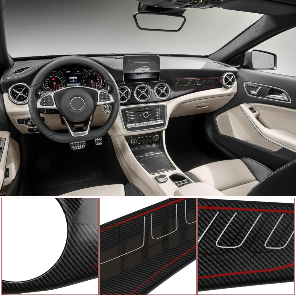 Panel fibra carbono consola aire acondicionado Mercedes GLA CLA - imagen 4