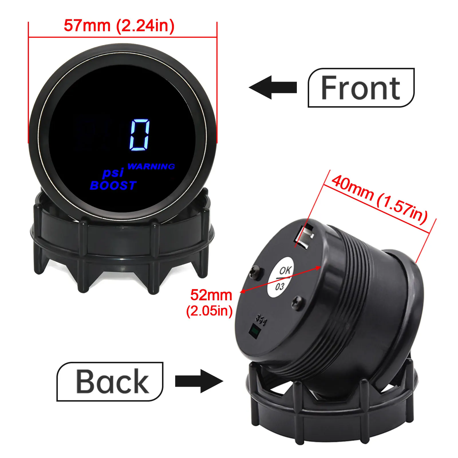 Medidor de presión de turbo automático con sensor y LED azul - imagen 5