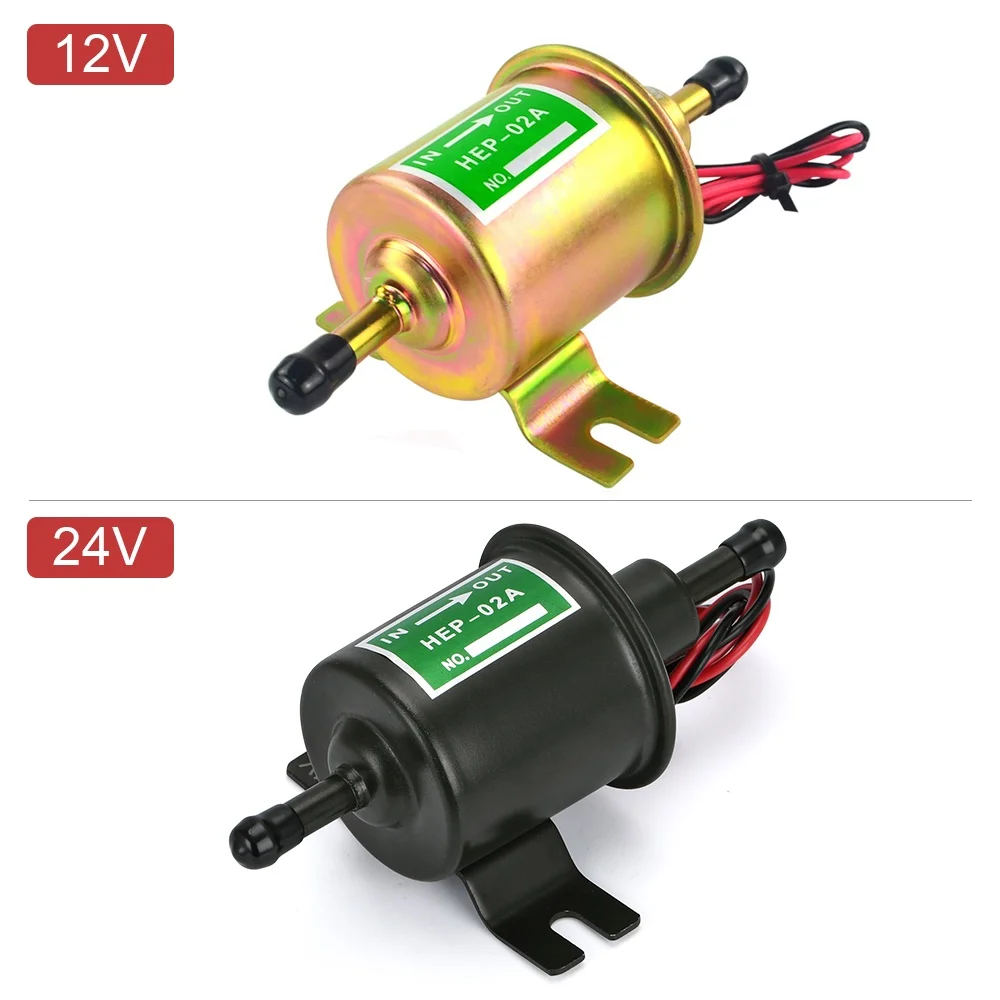 3 colores Universal 12V bomba de combustible eléctrica de baja presión perno de fijación de alambre Diesel HEP-02A de gasolina para el carburador de la motocicleta ATV - imagen 3