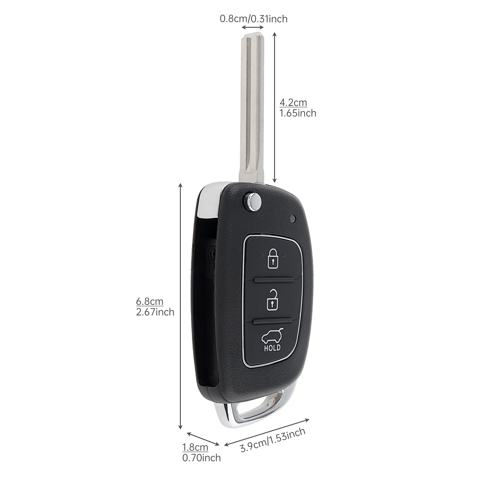 Carcasa llave remota Hyundai Santa Fe 3 botones - imagen 3