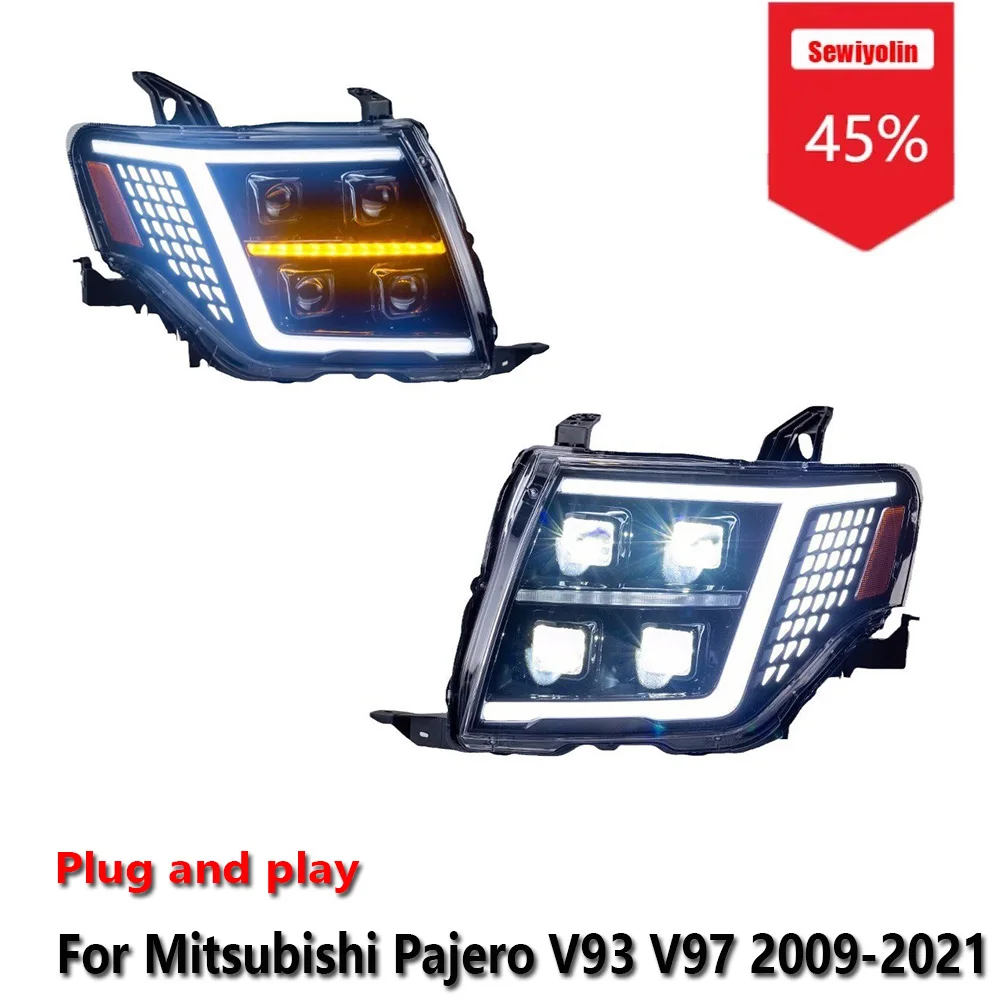 Faros LED Sewiyolin Mitsubishi Pajero V93 V97 2009-2021 DRL antiniebla